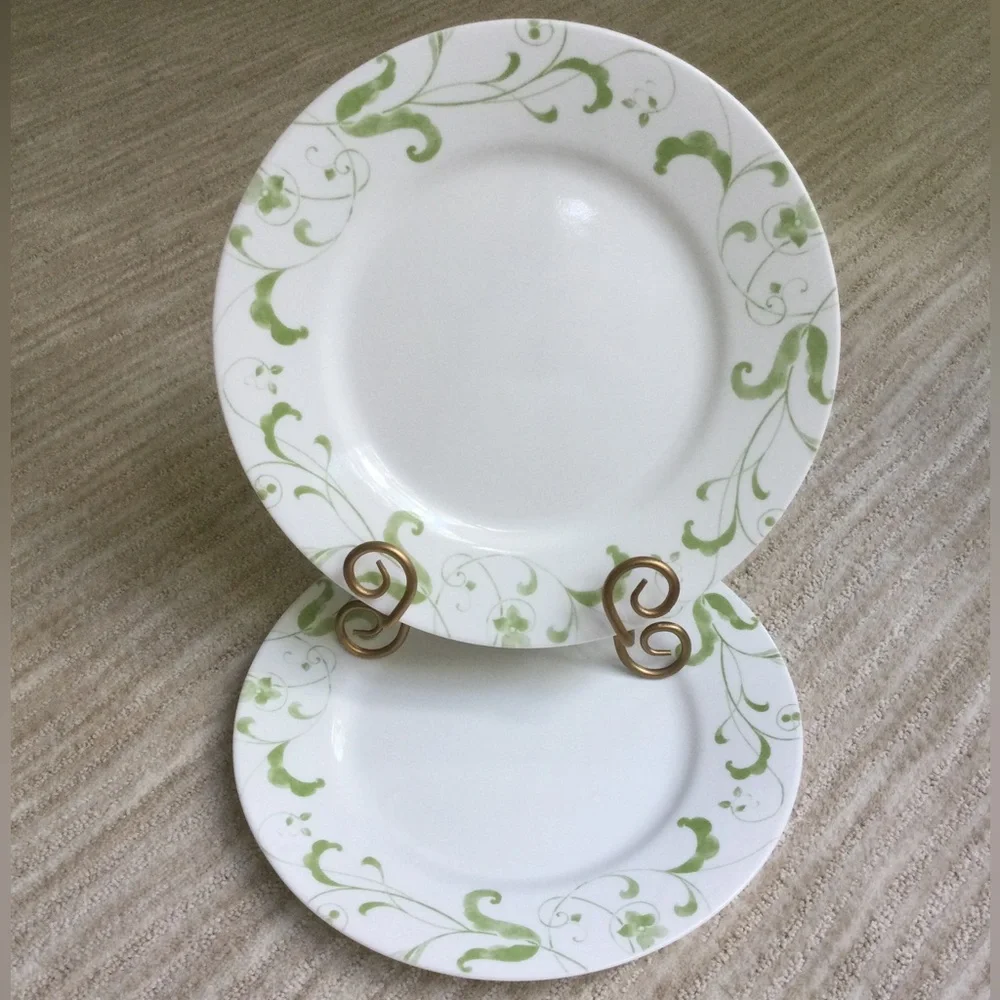 EUC Set of 2 Corning Corelle Spring Faenza Dinner Plates 10 ¾ wide